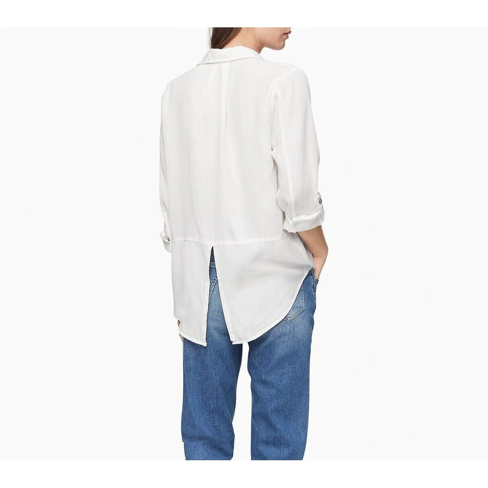 Calvin Klein Women Solid Button-Down Split-Back S… - image 2